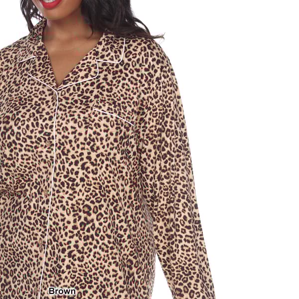 Plus Size White Mark Long Sleeve Nightshirt