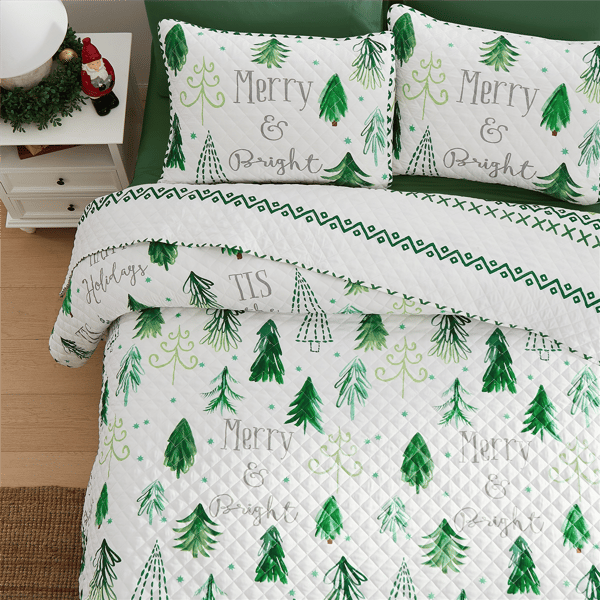 Avanti Christmas Trees 3pc. Reversible Quilt Set