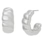 Steve Madden Vintage Silver Textured Hoop Earrings - image 1