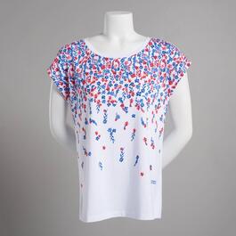 Womens Tommy Hilfiger Short Sleeve Charleston Floral Ombre Tee