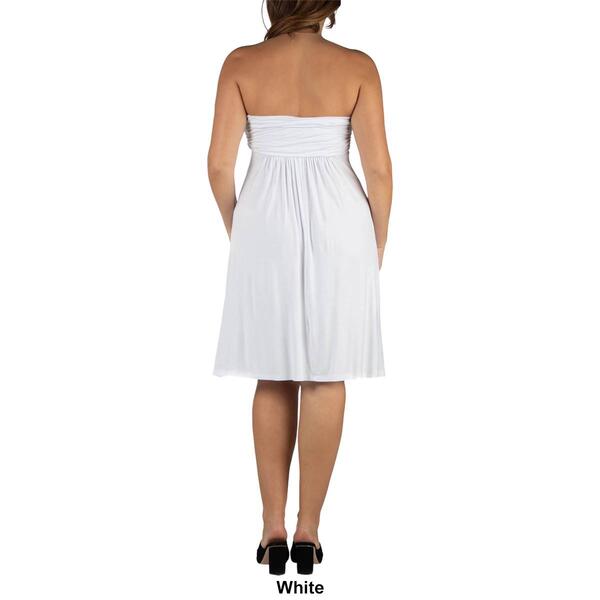 Plus Size 24/7 Comfort Apparel Strapless Mini Empire Waist Dress