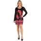 Womens 24/7 Comfort Apparel Pink and Black Lace Mini Sheath Dress - image 1