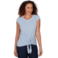 Petite Emaline Sapphire Serenade II Cap Sleeve Textured Blouse - image 1
