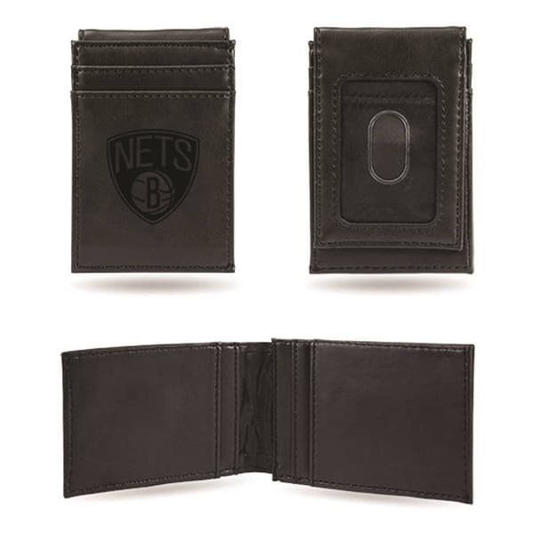 Mens NBA Brooklyn Nets Faux Leather Front Pocket Wallet - image 