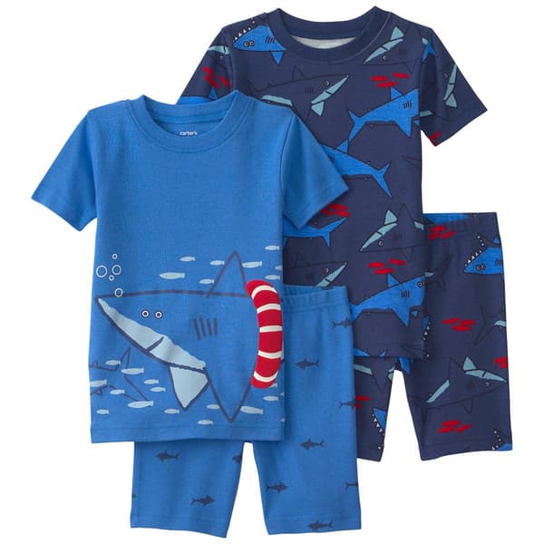 Toddler Boy Carter''s Shark Short-Sleeve Snug Fit 4pc. Pajama Set