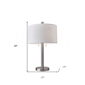HomeRoots 28in. Silver Two Light Bedside Table Lamp - image 2