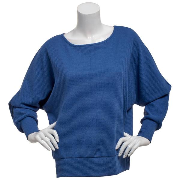 Womens C''est La Vie Long Dolman Sleeve Solid Banded Sweater - image 