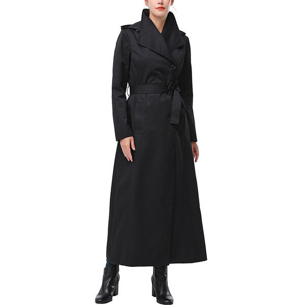Womens BGSD Waterproof Hooded Belted Long Trench Coat - image 