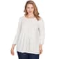Plus Size Ruby Rd. New Neutrals Embellished Solid Knit Blouse - image 2