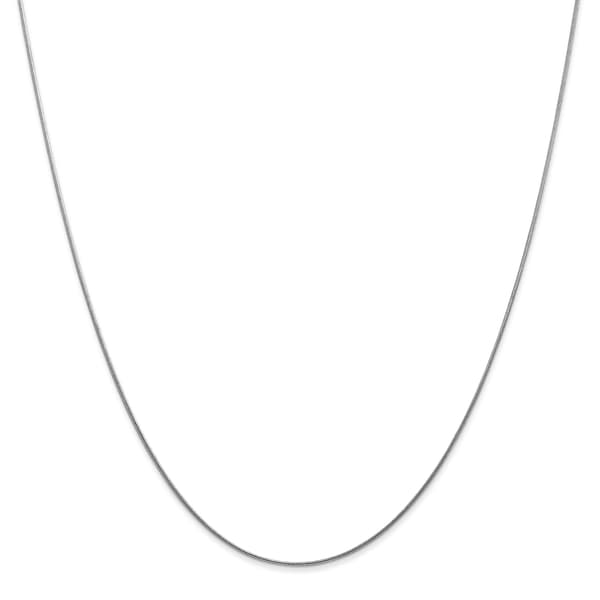 Unisex Gold Classics(tm) .80mm. 14k White Round Snake 14in. Necklace - image 