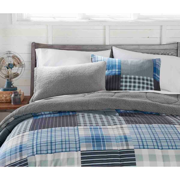 Micro Flannel&#174; Reverse to Sherpa Plaid Comforter Set