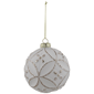 Northlight White Embossed Floral Matte Glass Christmas Ornament - image 2