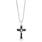 Crystal Accent Stainless Steel Two-Tone Cross Pendant - image 1