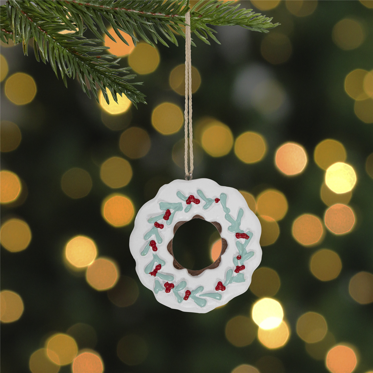 Northlight White Frosted Donut Christmas Ornament