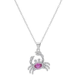 Gianni Argento Sterling Silver Pink Sapphire Crab Pendant