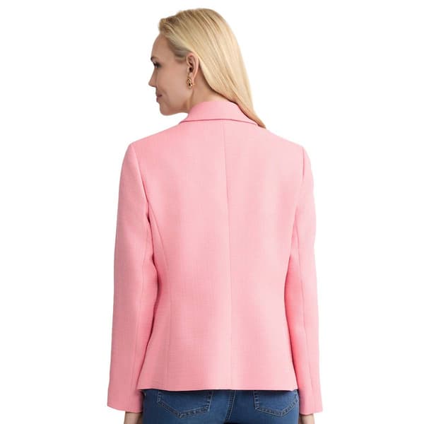 Petite Jones New York Solid Faux Double Breasted Tweed Blazer