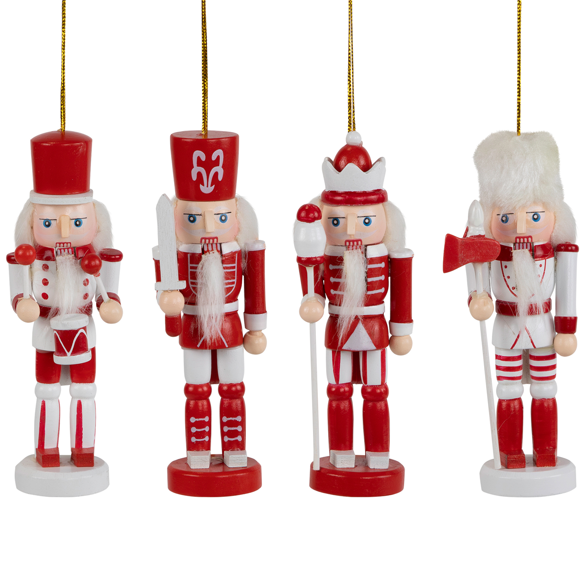 Northlight 4ct. Nutcracker Soldiers Wooden Christmas Ornaments