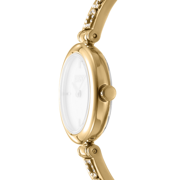 Womens DKNY Gold-Tone Crystal Accented Jewelry Watch-DK1L115M0225