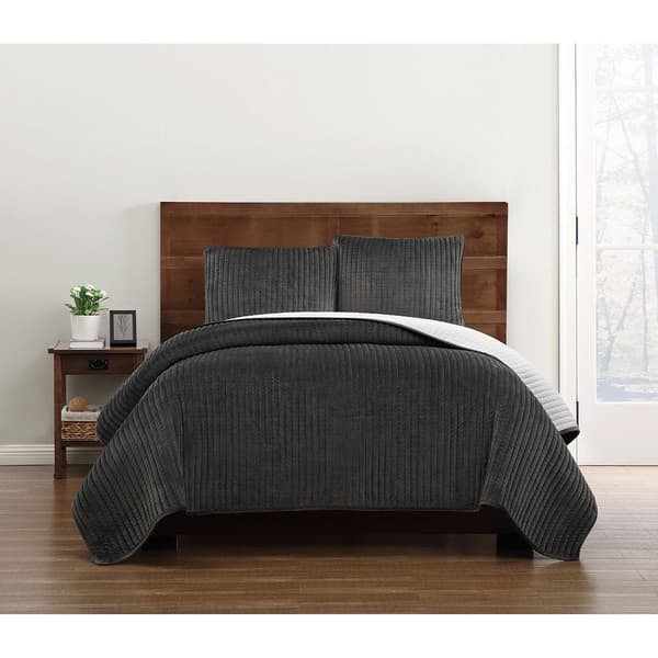 Truly Soft Everyday Velvet Pick Stitch Quilt Set - image 