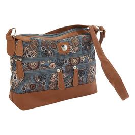 Stone Mountain Paisley Quilted Lockport Handbag One Size Blue/Beige Multi