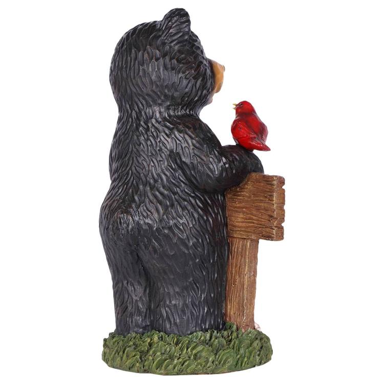 Hi-Line Gift Bear Holding Welcome Sign Garden Statue