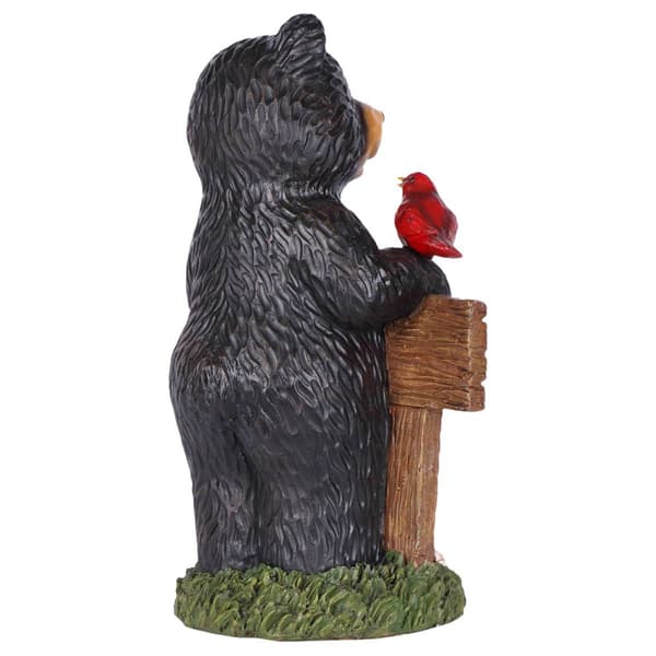 Hi-Line Gift Bear Holding Welcome Sign Garden Statue