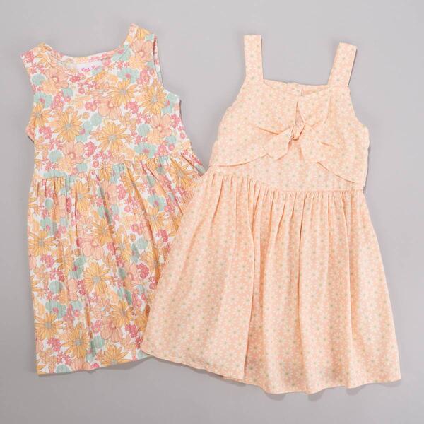 Toddler Girl Little Lass&#40;R&#41; 2pk. Floral Summer Dresses - image 