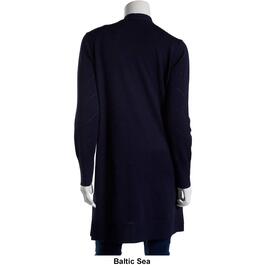 Womens 89th & Madison Long Sleeve Pointelle 2 Pocket Duster