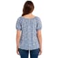 Womens Absolutely Famous Pintuck Floral Puff Sleeve Blouse - image 2