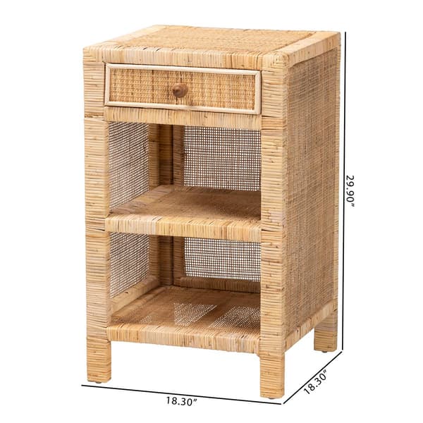 Baxton Studio Bella Brown Mahogany Wood 1-Drawer Nightstand