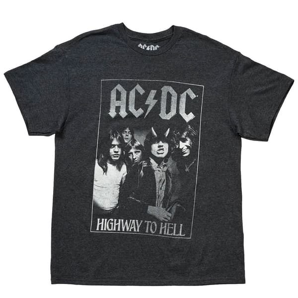 Young Mens AC/DC Highway Graphic Tee - Charcoal Heather - image 