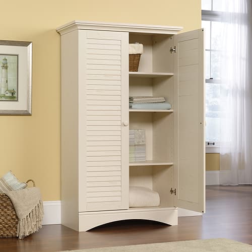 Sauder Harbor View Storage Cabinet - Antiqued White