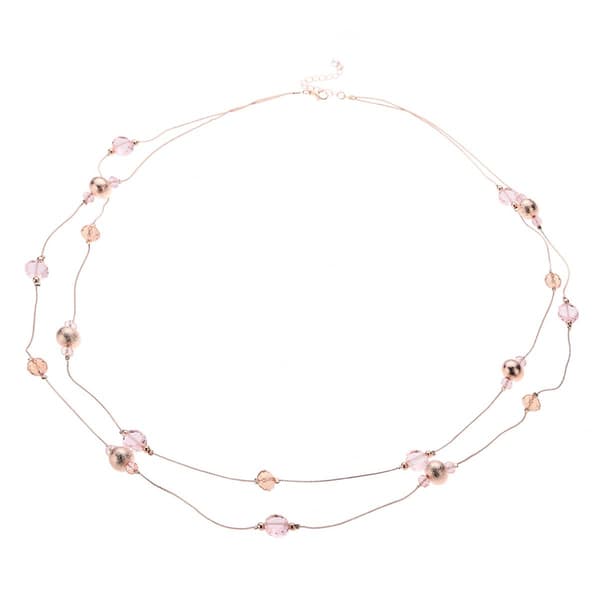 Ashley Cooper(tm) Pink Gold Beaded Layered Necklace - image 
