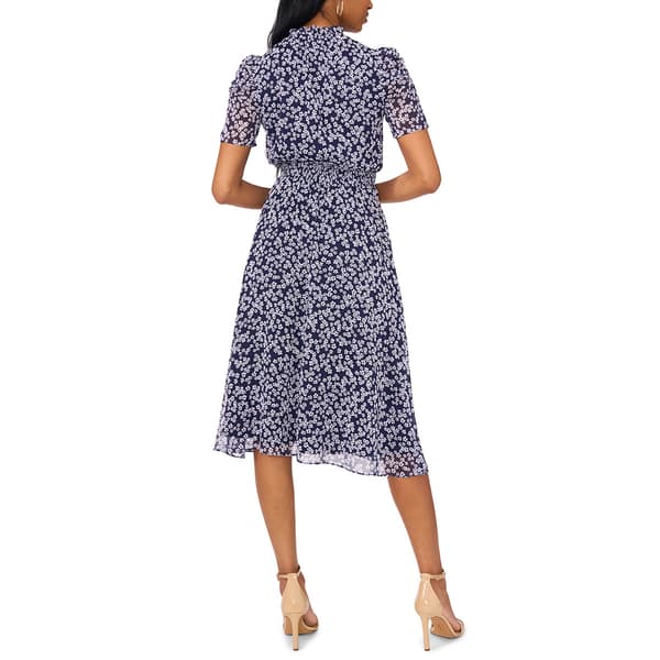 Petite MSK Short Sleeve Floral  Chiffon Midi Dress