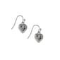 1928 Silver-Tone Etched Heart Mini Drop Earrings - image 1