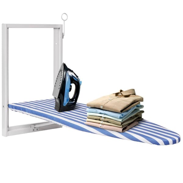 Ivation Stripe Wall Mounted Foldable Iron Board & Removable Cover - image 