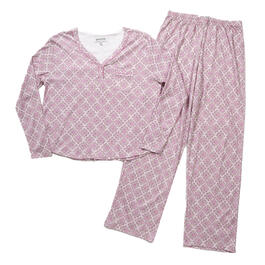 Womens Karen Neuburger Floral Trellis Long Sleeve Pajama Set