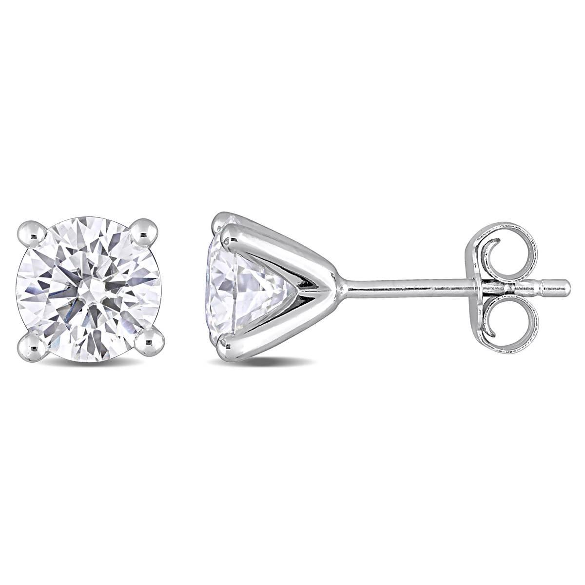 Sterling Silver 2ctw. Dew Moissanite Stud Earrings