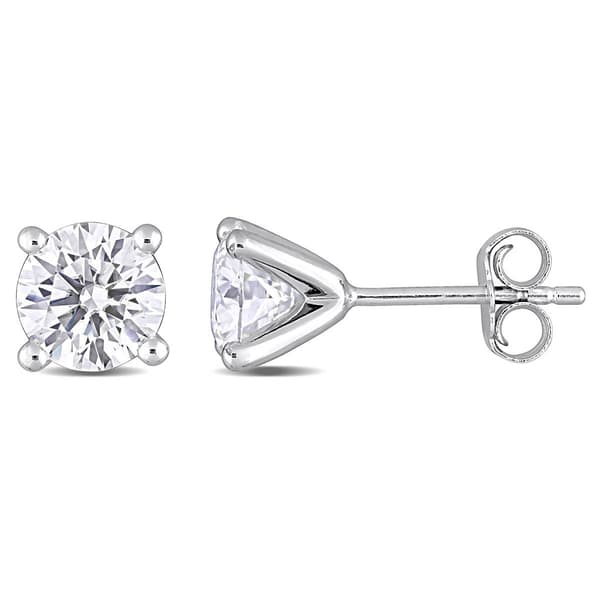 Sterling Silver 2ctw. Dew Moissanite Stud Earrings - image 