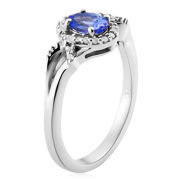Gemstones Classics&#8482; Sterling Silver Tanzanite & White Topaz Ring