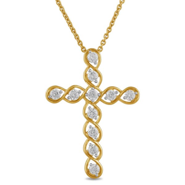 Nova Star(R) Gold 1/2ctw. Lab Grown Diamond Cross Pendant - image 