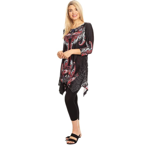 Womens White Mark Paisley & Leopard Print Marlene Tunic