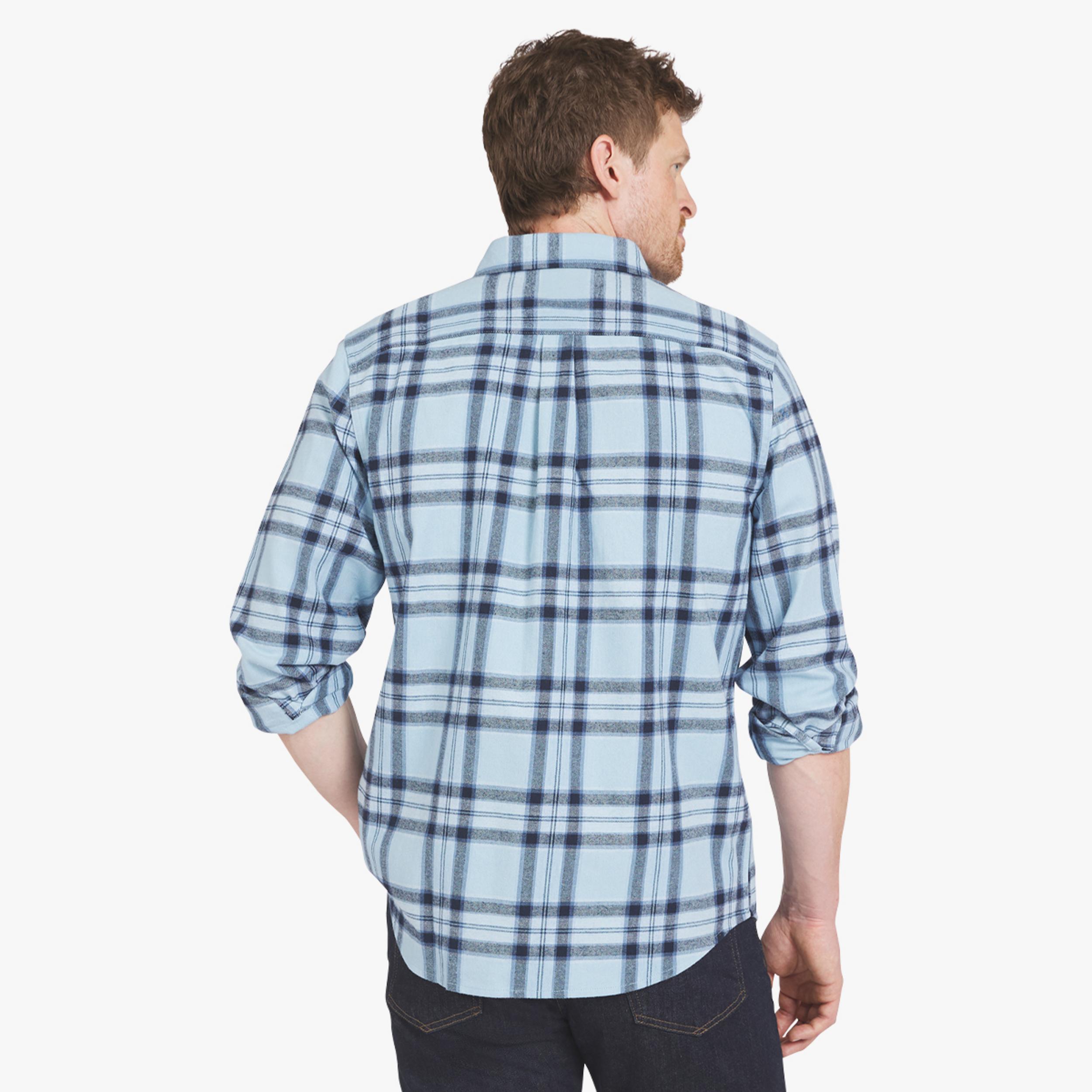 Mens Eddie Bauer Everyday Flex Flannel Shirt - Dream Blue