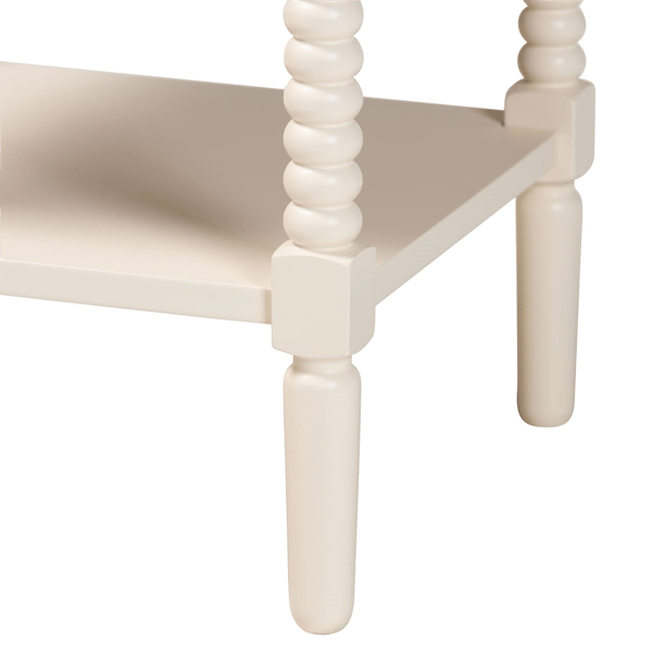 Baxton Studio Braith Farmhouse Ivory Wood 1-Drawer Nightstand