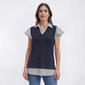 Womens Adrianna Papell Cap Ruffle Sleeve Two In One Blouse - image 1