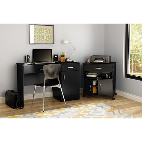 South Shore Axess Printer Cart on Wheels - Black
