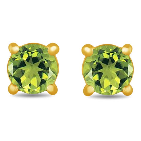 Gemstone Classics™ Gold over Silver Created Peridot Stud Earrings
