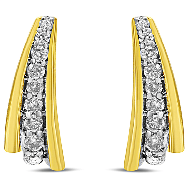 Haus of Brilliance 0.50ctw. Diamond Graduated Huggie Earrings