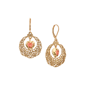 1928 Gold-Tone Filigree Floral Heart Drop Earring - image 1