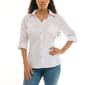 Womens Zac & Rachel 3/4 Sleeve Knit To Fit Causal Button Down - image 1